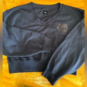 Vans Black V-Neck Sweatshirt cropped